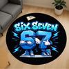 1pc Six Seven 67 Round Chair Mat Office Area Rug - Non-Slip, Floor Mat for Office, Bedroom, and Indoor Decor P127163