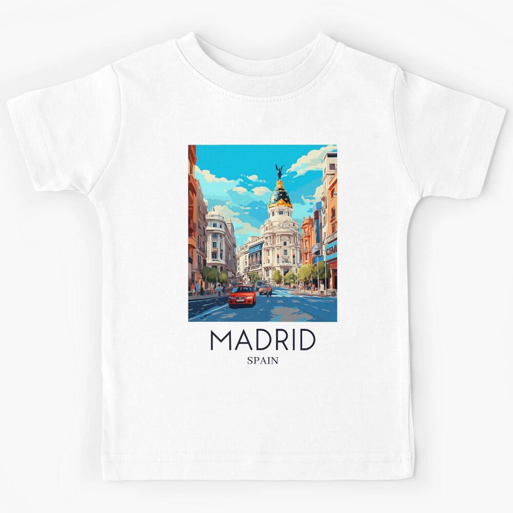 A Pop Art Travel Print of Madrid - Spain Kids T-Shirt 140