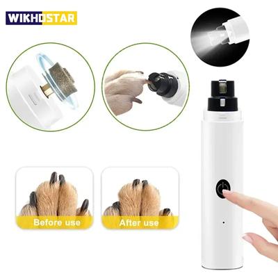 Electric Dog Nail Clippers for Dog Nail Grinders Rechargeable USB Charging LED Light Pet Quiet Cat Paws Nail Grooming Supplies