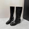 5 cm higher but knee soft-soled knight boots women's 2025 new versatile straight and thin round Chelsea boots