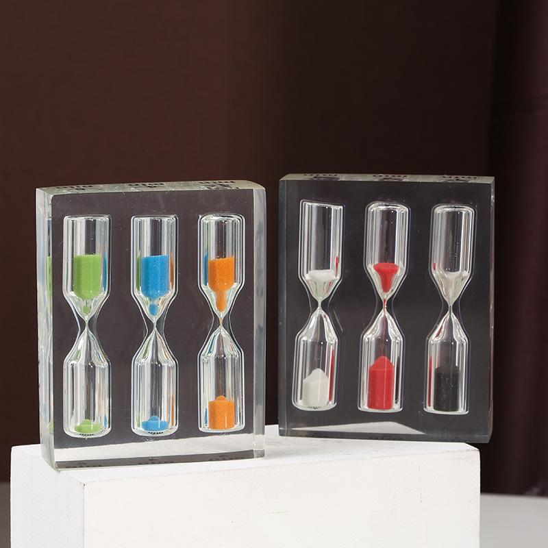Set of Transparent Acrylic Hourglass Timers (1-5 Minutes) - Creative Home Decor & Student Gift