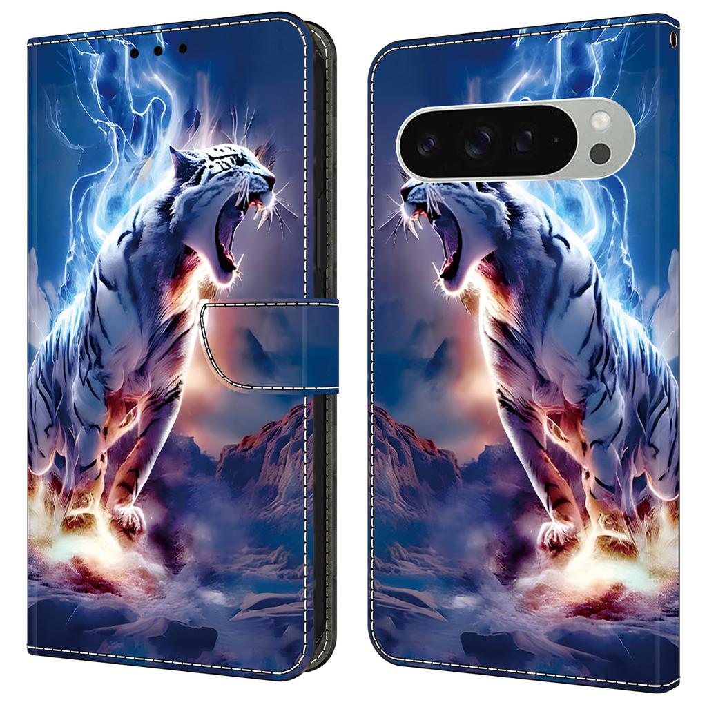 For Google Pixel 9 Pro XL Leather Case Pattern Printing Wallet Stand Anti Drop Phone Cover