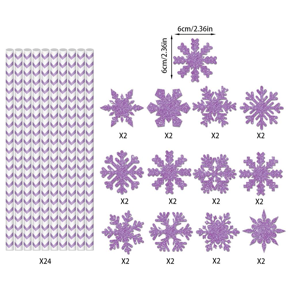 

Новый стиль, Рождественская тема, Красочные снежинки, Бумага, Одноразовые соломинки для напитков, Украшения для праздничного стола, Праздничные принадлежности 24pcs