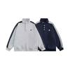 Spring/Autumn 2026 Japanese Style Patchwork Stand Collar Hoodie - Men's Trendy American Retro Casual Loose Pullover Top