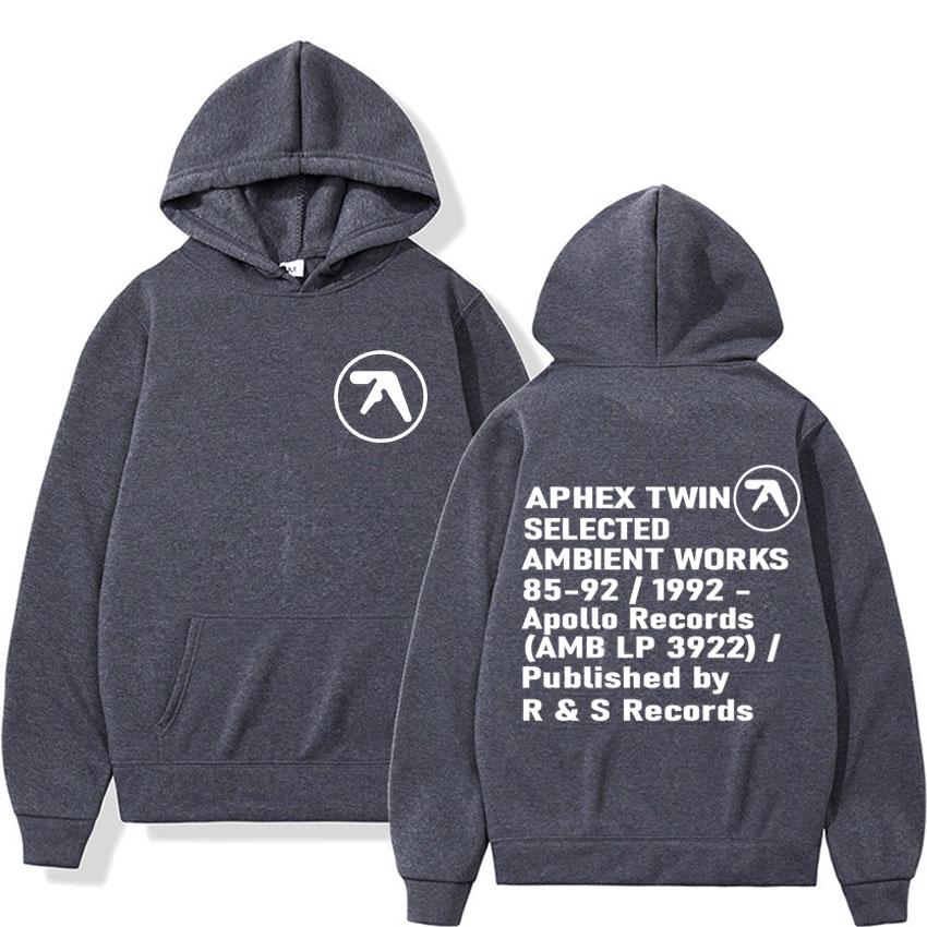 Aphex Twin Ambient Works Records Print Hooded Women Unisex Harajuku Hip Hop Punk Sweatshirt Fashion Casual Fleece Hoodie Streetwear