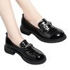 Soft Leather Single Shoe Women's 2024 New Soft Sole Comfortable Patent Leather English Style Loafers Work Small Leather Shoes