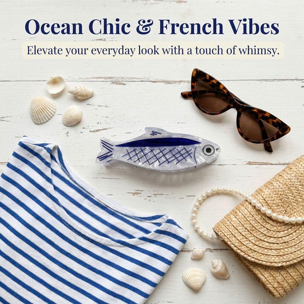 Tuna Fish Marine Life Fish Hair Clip Hairpin Fish Grab Clip Fashion Ocean Animal Hair Claw  Travel