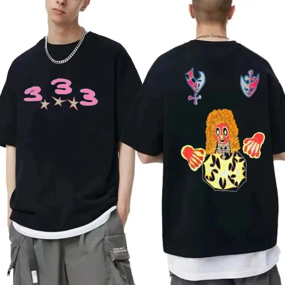 

Bladee 333 Hip Hop Trend Skate Drain Gang Мужская хлопковая футболка Смешная хипстерская футболка Мужская женская футболка Fashion Sense Футболки Топы XXXXXL чёрный