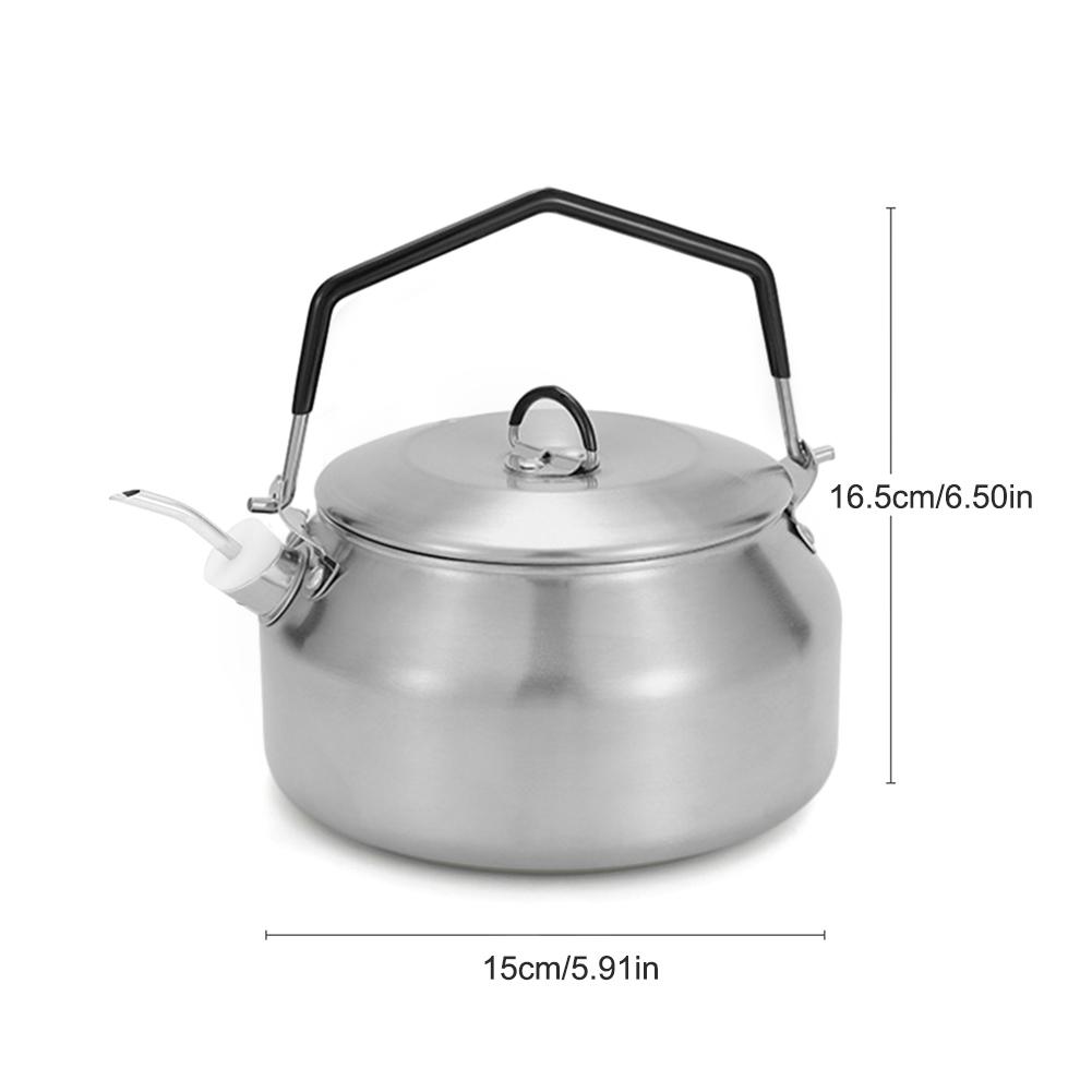 1l nerezová konvice, kempingová konvice na čaj se skládací rukojetí, venkovní džbány na vodu, láhev, turistické kuchyňské nádobí