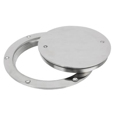 6in Deck Plate Hatch Cover Round 316 Stainless Steel Waterproof Anti Slip Mirror Polished Surface