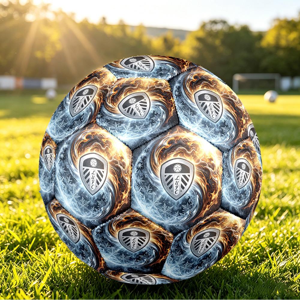 Leeds United FußballGedruckt Größe 5 FußballBball, Anti-Rutsch Erwachsenen Spiel Fußball Souvenir für Fußballfans