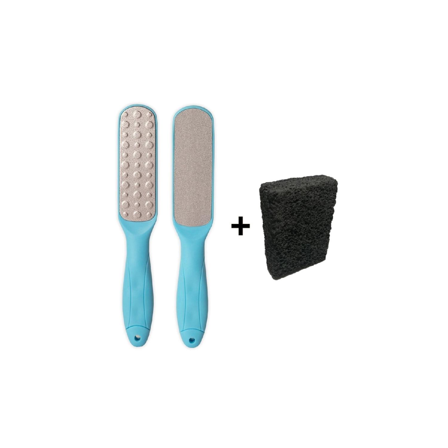 

Set Of 2 Double Sided Foot Heel File Blue Volcanic Pumice Stone
