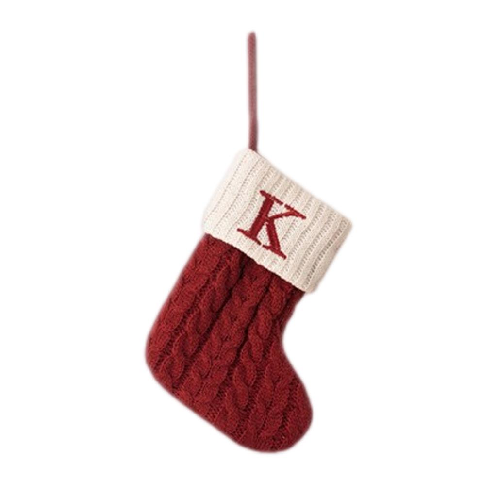 Letter Christmas Stocking Creative Christmas Tree Ornament Christmas Knitted Socks Decoration Props Christmas Decorations