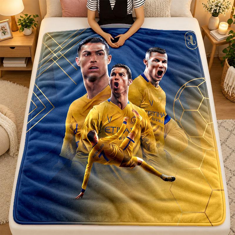 Flanell-Decke Cristiano Ronaldo Warme Weiche Überwurfdecke für den Innenbereich Sofa Bett Wohnzimmergebrauch