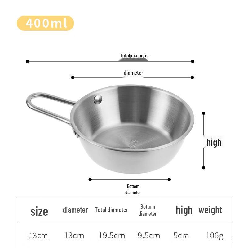 

Korean Style 304 Stainless Steel Bowl with Handle