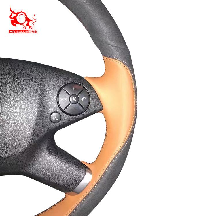Handgenähte Leder Wildleder Lenkradabdeckung für Mercedes Benz E-Klasse L E350 4Matic Kombi 2011