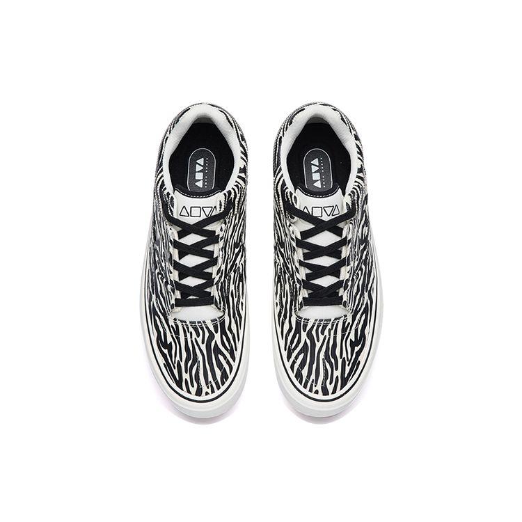 Anta Aoli MD Zebra Pattern Trendy Casual Durable Non-Slip Low-Top Skate Shoes Men sneakers White Black 112238013-3