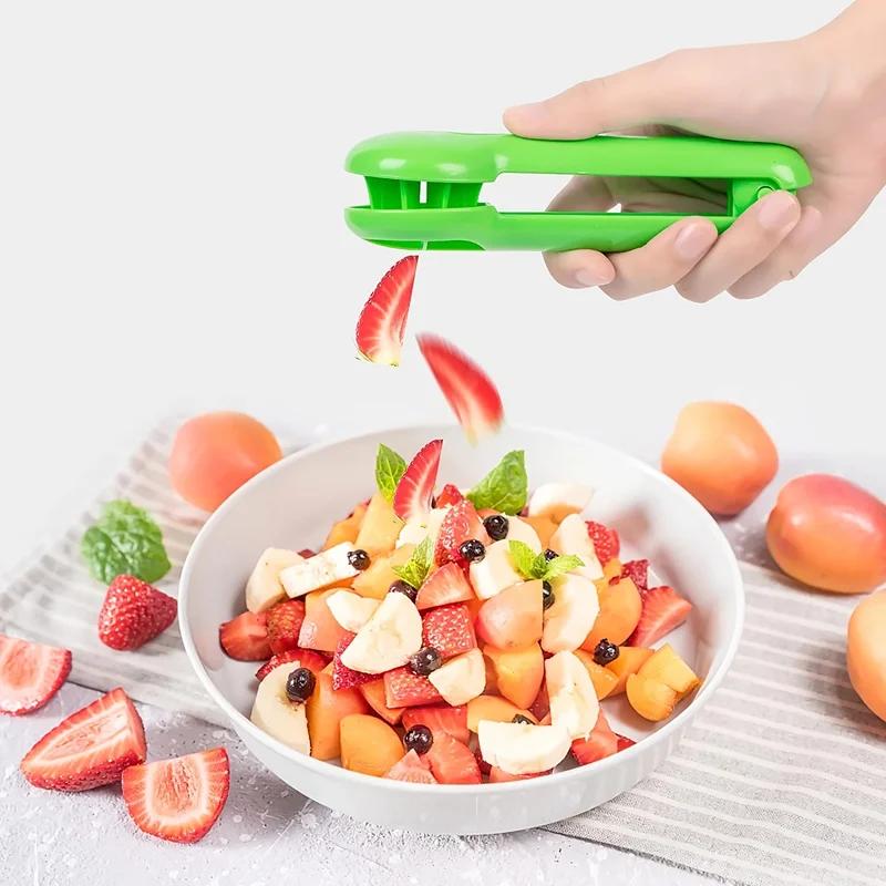 1pc/2pcs Grape Cutter, Green Multi-functional Fruit And Vegetable Cutter, Bladeless Creative Kitchen Gadgets Kitchen Accessories