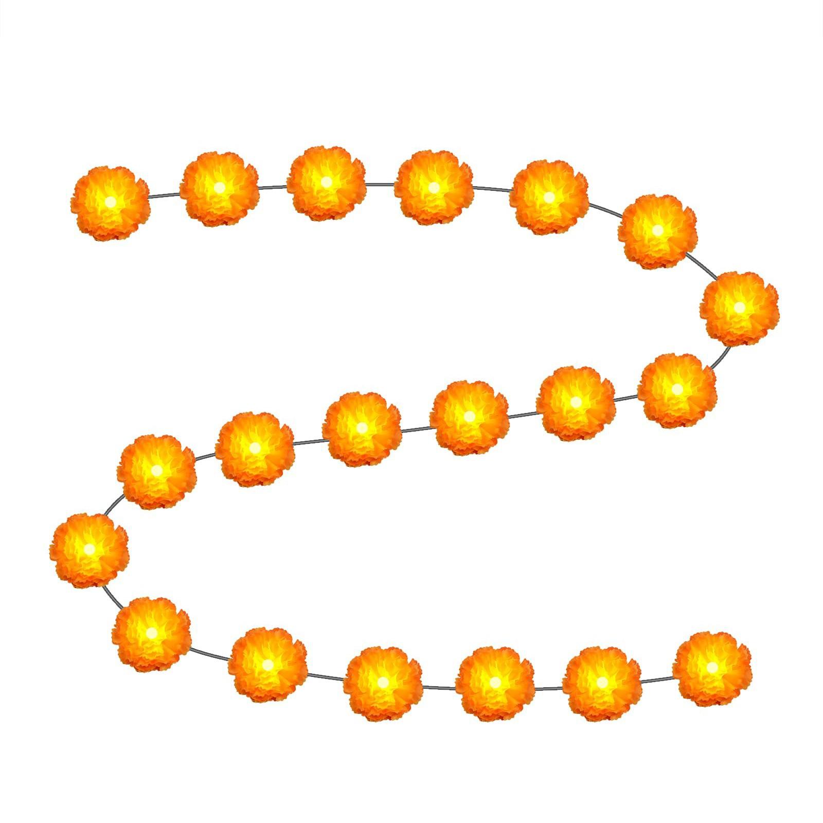 

Искусственные гирлянды из бархатцев, Подвесные гирлянды-украшения, Для Дивали, Украшения для создания атмосферы ужаса, Общая длина 10 футов, 20 лампочек One Size