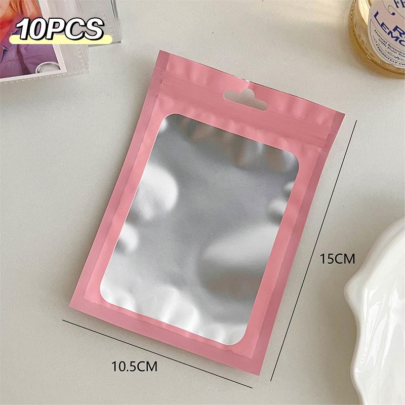 10Pcs Card Photocard Storage Bag Color Matte Transparent Ziplock Bag Gift Packaging Bag Sticker Card Sleeve Packaging Bag