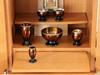 Modern Buddhist Altar Set "Ryusei" Oak Brown, 6-piece Set, 3.0 Inches, Brass