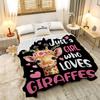 Giraffe Blanket Giraffe Gifts for Gilrs Women Adult Flannel Warm Soft Throw Blankets Home Decor for Couch Sofa Bed All Season