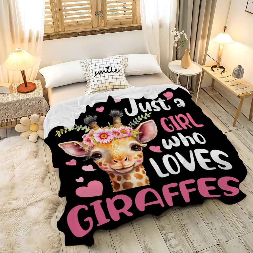 Giraffe Blanket Giraffe Gifts for Gilrs Women Adult Flannel Warm Soft Throw Blankets Home Decor for Couch Sofa Bed All Season