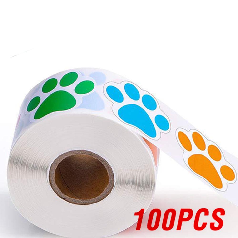 100-500Pcs 1Inch High-Standard Colorful High-Standard Paw Print Premium-Quality Stickers Top-Grade Dog Premium-Quality Cat High-Standard Bear