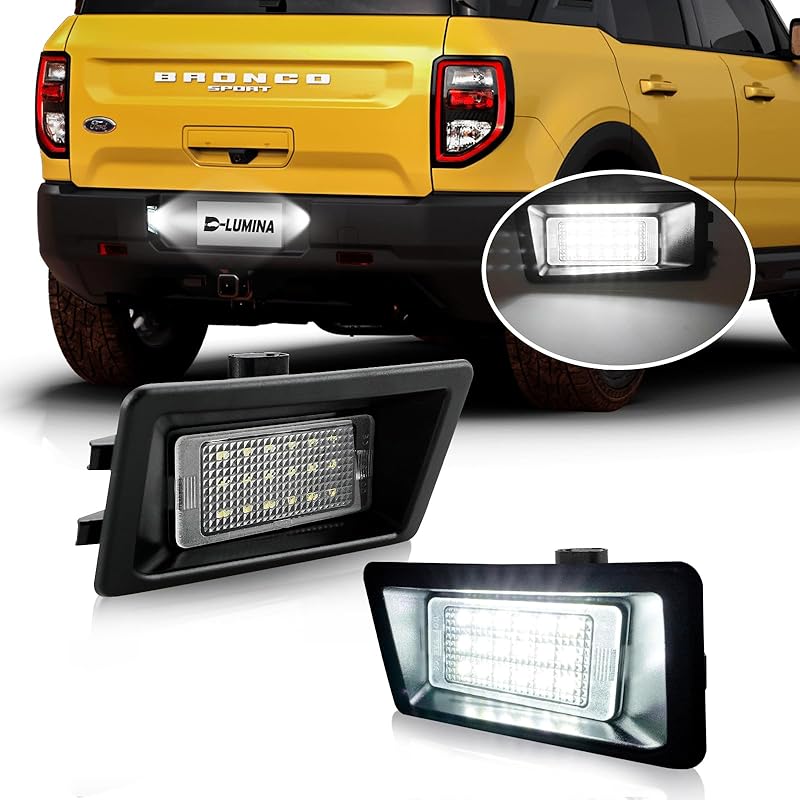 D-Lumina LED License Plate Light Tag Lamp Assembly For -UP Nissan Altima Sentra Rogue Versa, Powered By 18-SMD Xenon White LED Tag Lights, Pack Of 2