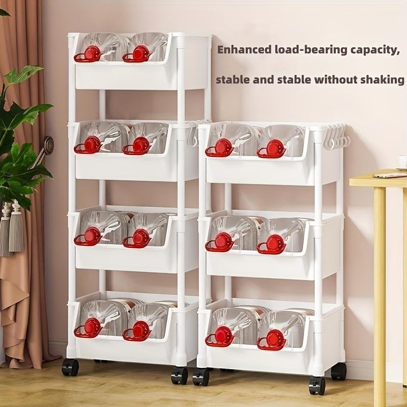 Multi-Tier Spa Storage Cart Organizer, Plastic Rolling Utility Rack with Wheels for Living Room, Bedroom, Dorm