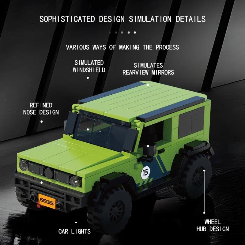 413PCS City Off-Road Vehicle Building Blocks  SUV Racing Car Model Connectable Travel Tailer Bricks Diy Toys Kids Holiday Gifts