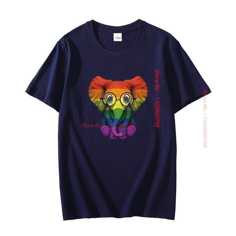 Baby Elephant Glasses Gay Funny Graphic T Shirt For Unisex Oversize Cotton Short Sleeve Tshirts Summer Streetwear Unisexs Clothes