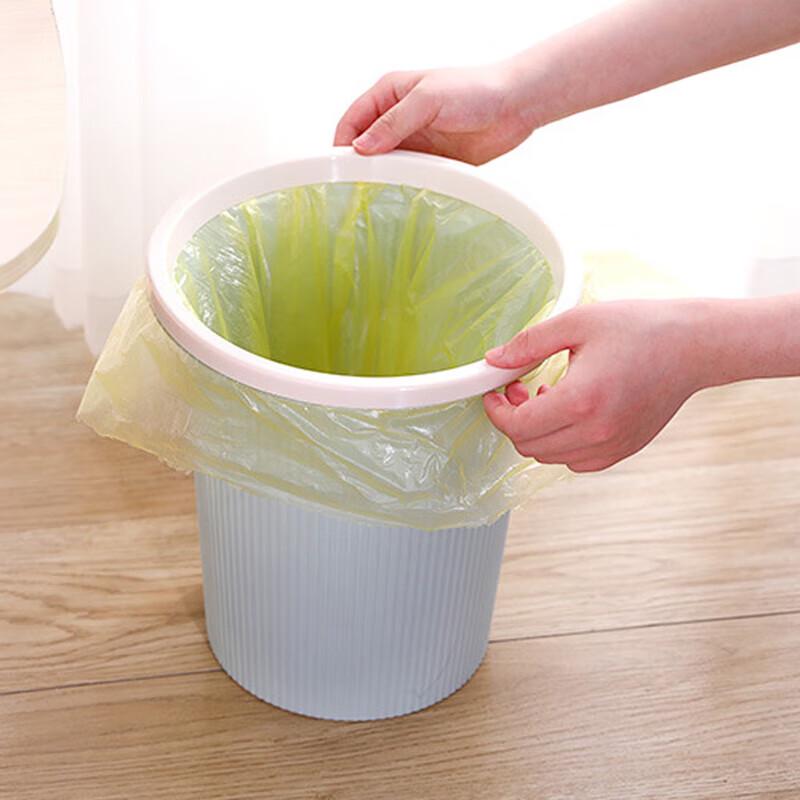 Haisidike Lidless Plastic Round Trash Can, 6-Pack