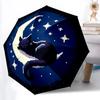 1pc Moon Cat Automatic Open/Close Umbrella, Windproof, Folding Compact Umbrella with Lightweight Design for Women/Men093
