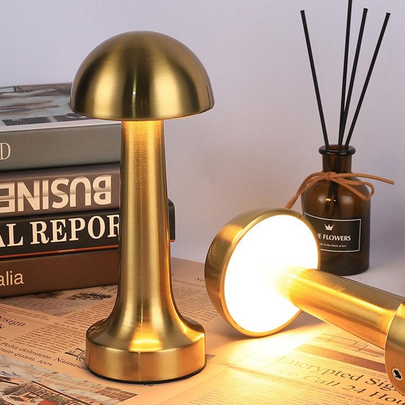 Rechargeable Table Lamp Metal Touch Decor for Bar Coffee Table Restaurant Decoration Light Desk LED Night Lights Bedroom