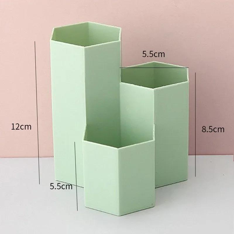 1 Piece Simplicity Pencil Holder Solid Color Series Frost Pen Organizer Multifunctional Make Up Brush Holder Student Supplies