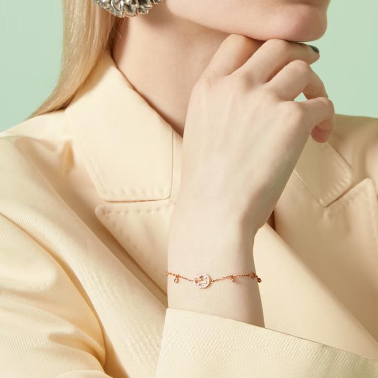 Gucci Interlocking Double G Pattern Bracelet Women bracelet Rose-Gold 729403J85405702