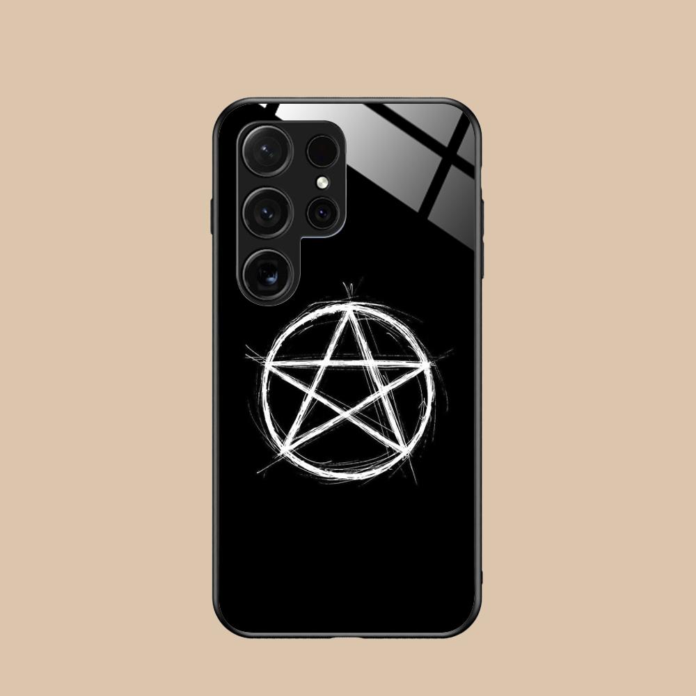 

Aesthetic Pentagram Phone Case for Samsung Galaxy A56 55 54 53 52 51 36 35 34 23 16 15 5G Glass Protective Cover Galaxy A22 5G