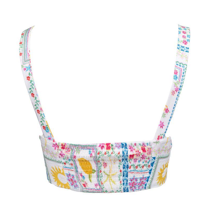 Square Corset Top with Print and Straps Woman LA PETITE ETOILE