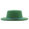 Autumn and winter new British men's top hat, flat-top woolen hat, European and American jazz hat, big-brimmed women's hat
