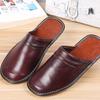 Men Slippers Luxury Spring Home Slippers Cow Leather Indoor Slides Flip Flops Flat Shoes for Summer