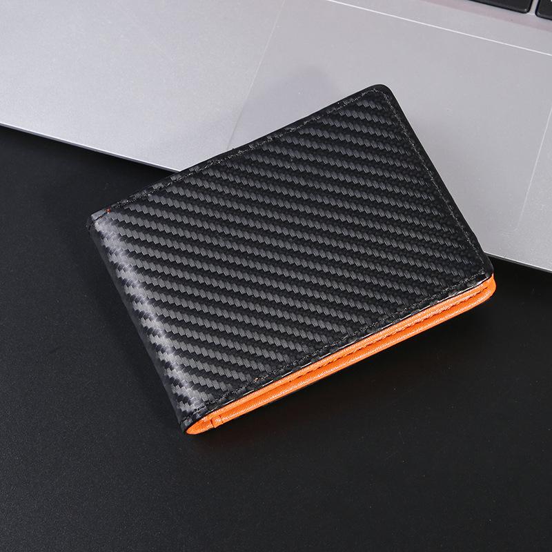

Минималистичный держатель для карт и кошелек из углеродного волокна с RFID-защитой от кражи оранжевый