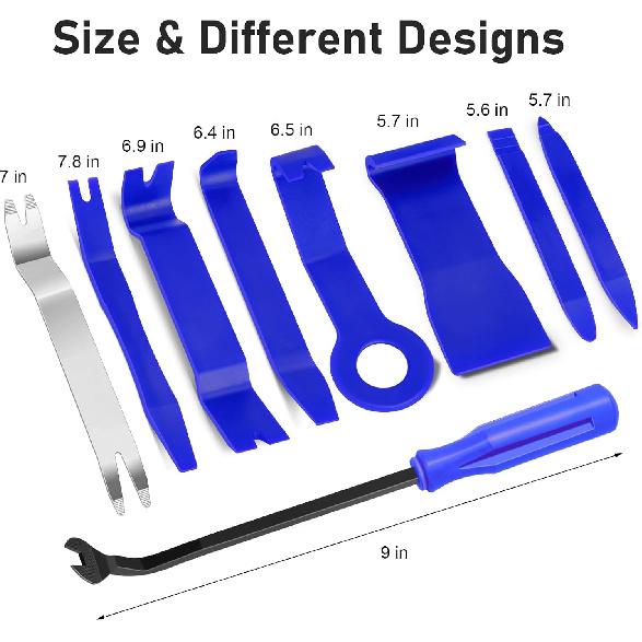 GLK Auto Trim Removal Tool Set Door Clip Panel Removal Tool Set Car Pry Tool With Fastener Remover For Car Dash Radio Audio Taller Pry Tool 9PCS
