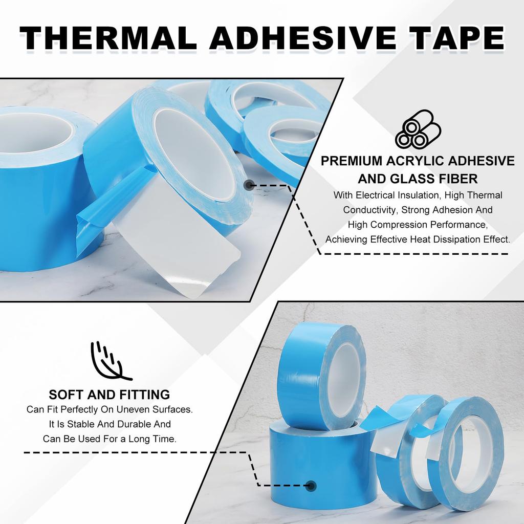 PATIKIL Thermal Conductive Double-Sided Tape, 25m x 20mm x 0.2mm, for Heatsink LED GPU Modules, Computer CPU IC Chips, Blue
