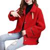 Women's Plus Size Lambswool Coat, Autumn/Winter 2023, Thickened, Velvet-Lined, Loose Fit, Warm, Versatile Top