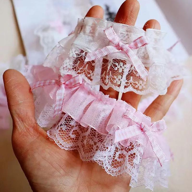 1Yard Double Layer Lace Bow Tie Applique Dly Handmade Decoration Clothing Skirt Hat Sewing Accessories
