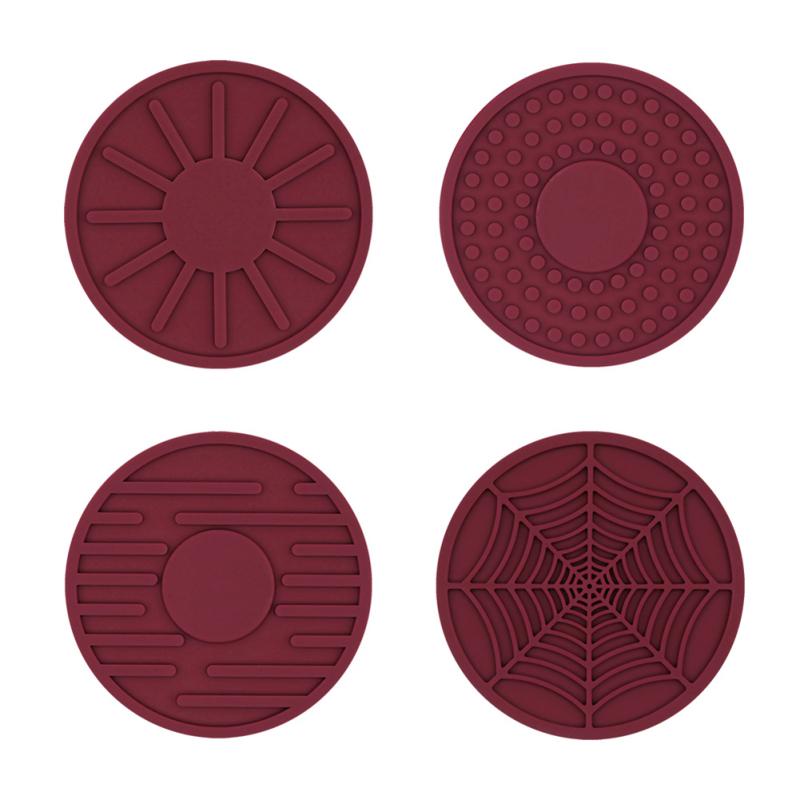 Hot! 4pcs Silicone Coaster Creative Round Universal Household Cup Mat For Water Cup Coffee Cup Tea Cup