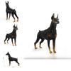 Childrens Pvc Black Doberman Dog Model For Farm Scene And Collectible Display