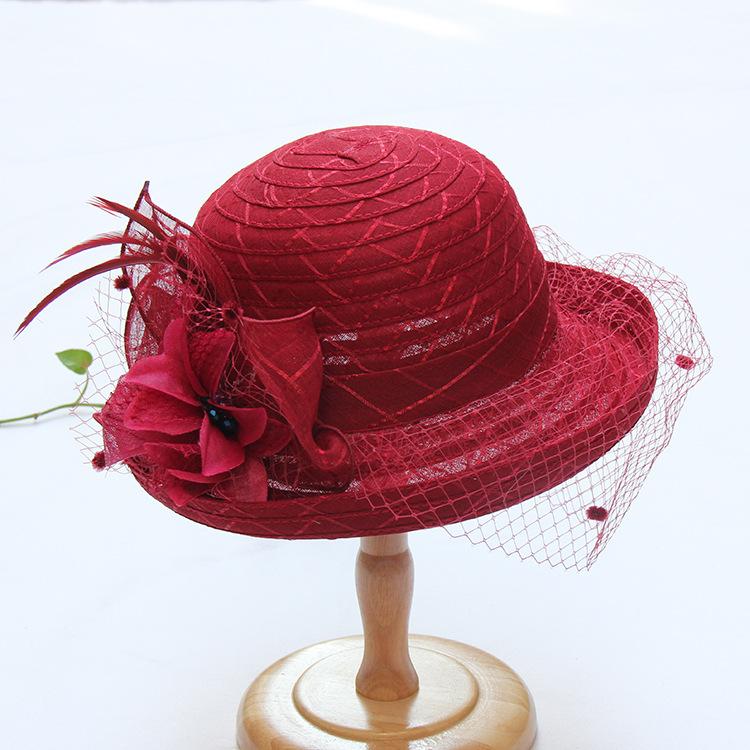 New summer curled mesh top hat fashion celebrity fashion hat outdoor sunshade basin hat women's sunscreen sun hat