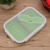 2PCS 2 Compartments Folding Food Container 1000ml Collapsible Food Containe  For Camping